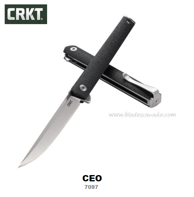 CRKT CEO Flipper Folding Knife, AUS 8, GFN Black, 7097